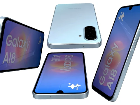 Samsung Galaxy A18 4G Light blue 3D Model
