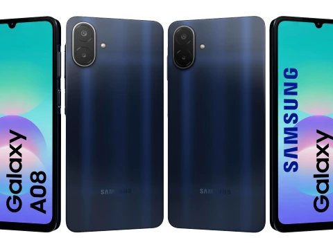 Samsung Galaxy A08 ダークブルー 3Dモデル