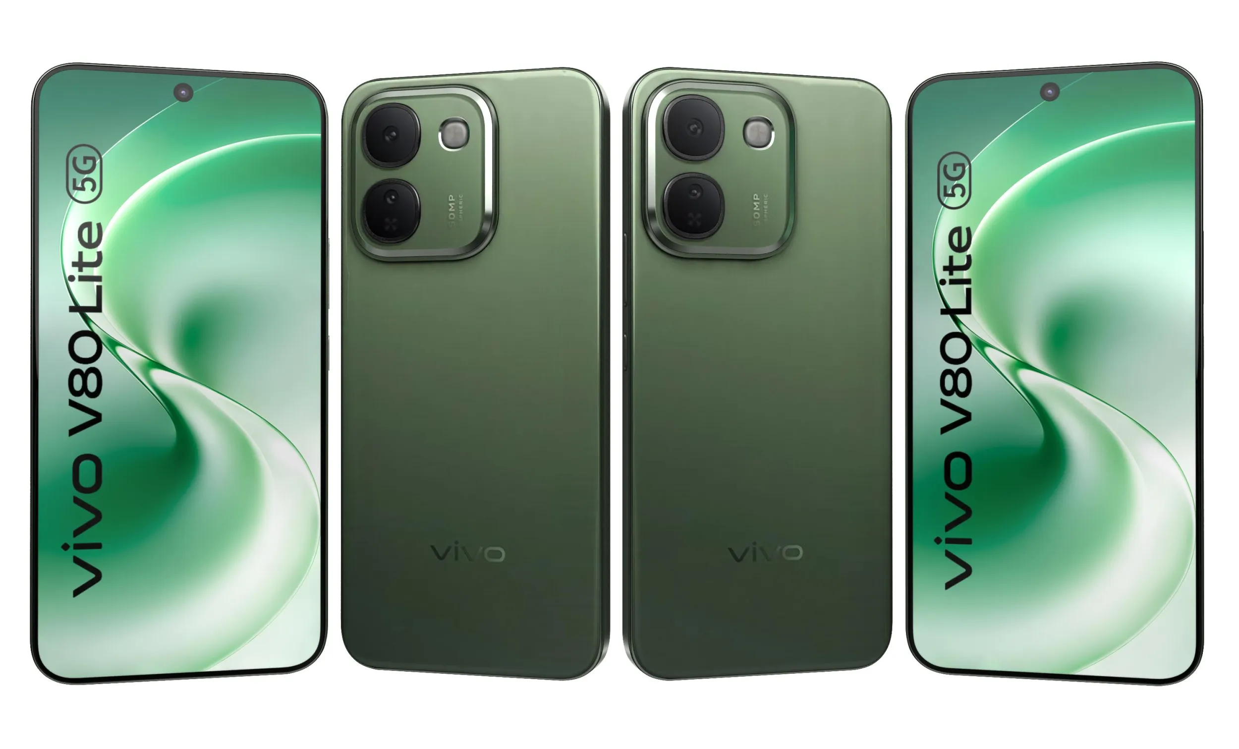Vivo V80 Lite 5G Green 3D Model .c4d .max .obj .3ds .fbx .stl .blend 