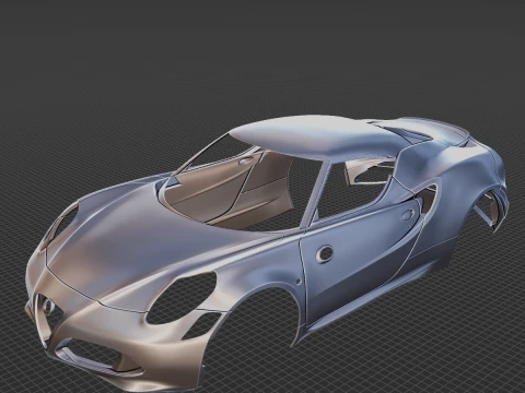 Alfa Romeo 4C Launch Body STL for 3D Print 3D Print Model