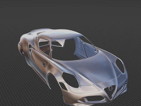 Alfa Romeo 4C Launch Body STL for 3D Print 3D Print Model