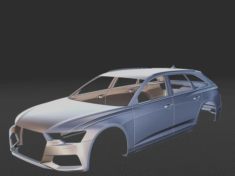 3D 프린트용 2019 아우디 A6 아방트 바디 STL 3D 프린트 모델
