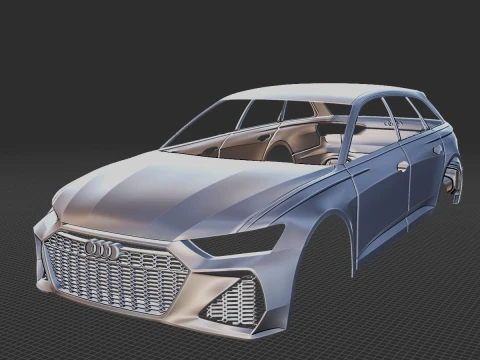 2024 Audi RS6 Avant Body STL for 3D Print 3D Print Model