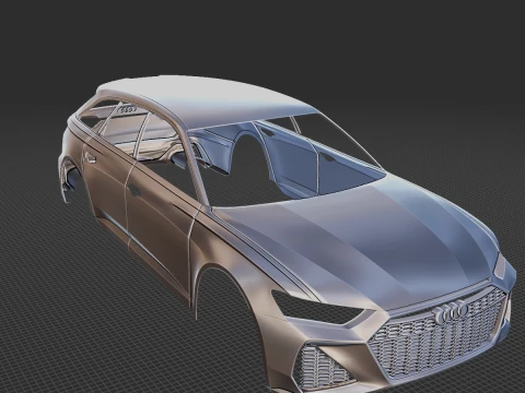 2024 Audi RS6 Avant Body STL for 3D Print 3D Print Model