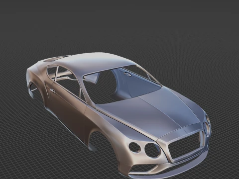 Bentley Continental GT Body STL for 3D Print 3D Print Model