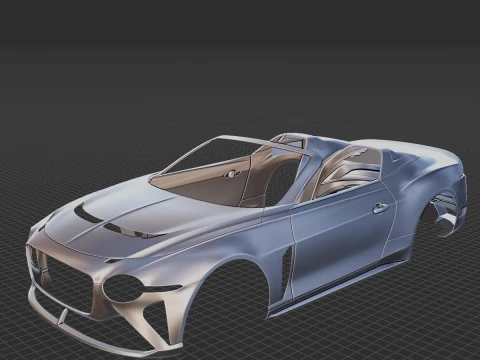 2021 Bentley Mulliner Bacalar ボディ STL 3D プリント用 3Dプリントモデル