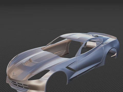 2014 Chevrolet Corvette C7 Coupe Body STL for 3D Print 3D Print Model