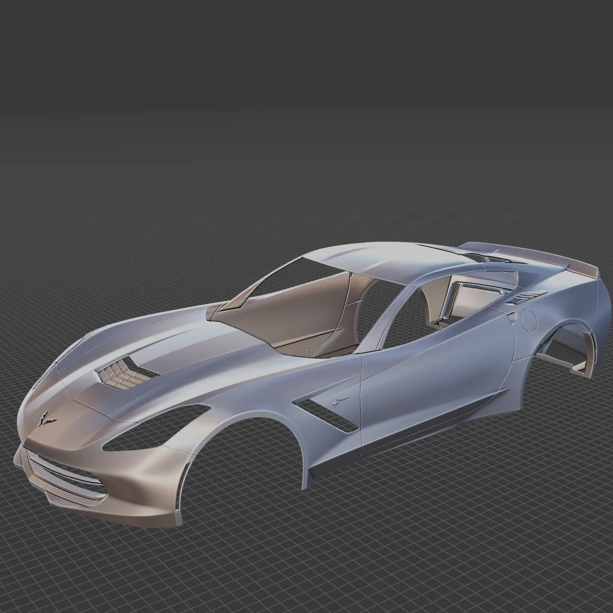 Chevrolet Corvette C7 Stingray Body STL for 3D Print 3D Print Model .c4d .max .obj .3ds .fbx .stl .blend