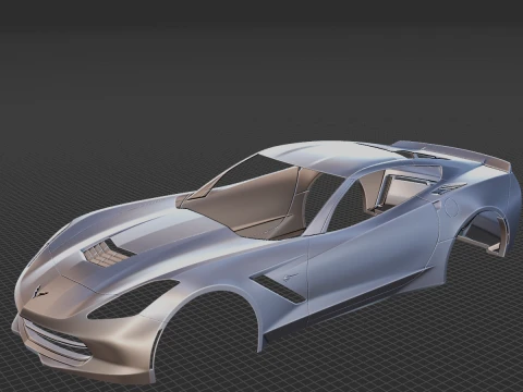 Chevrolet Corvette C7 Stingray Body STL for 3D Print 3D Print Model