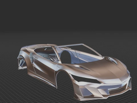 2022 Acura NSX Type S Cabrio Body STL 3D Print Model