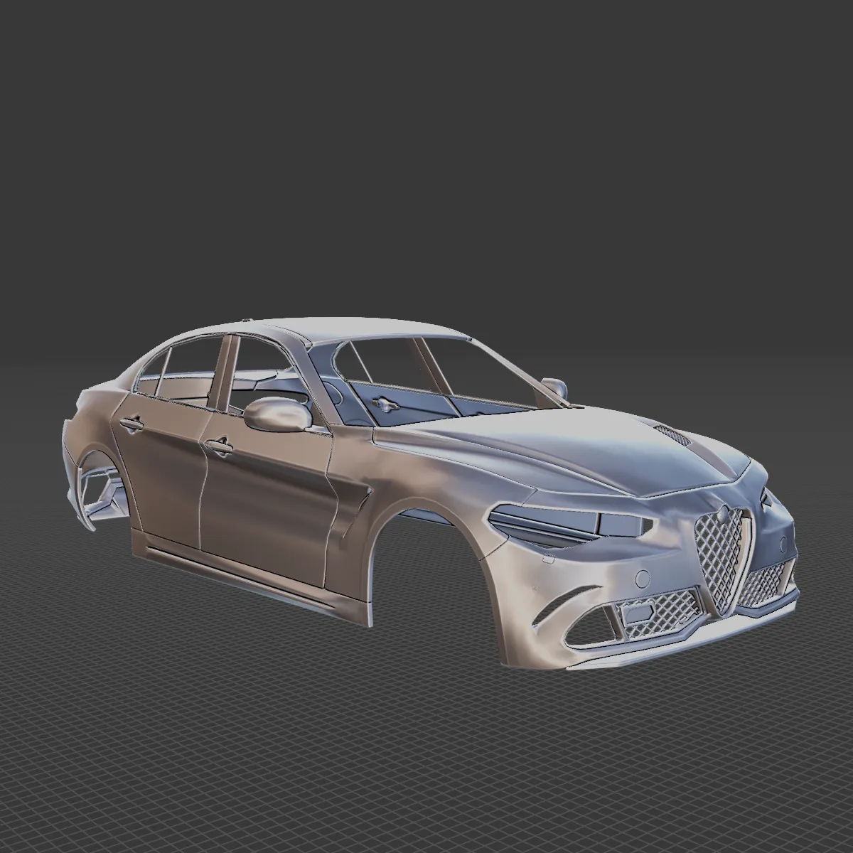 Alfa Romeo Giulia Body STL 3D Print Model .c4d .max .obj .3ds .fbx .stl .blend 