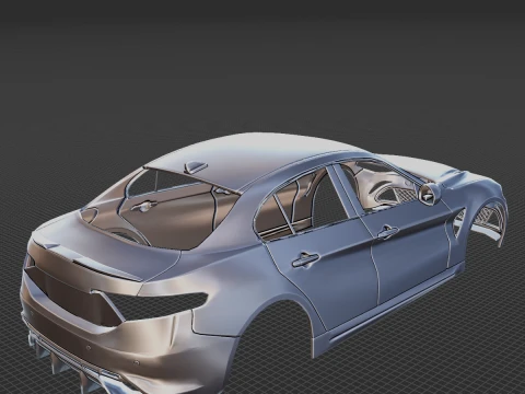 Alfa Romeo Giulia Body STL 3D Print Model