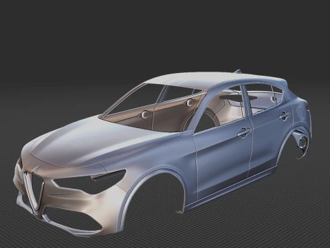 2020 Alfa Romeo Stelvio Ti Carroceria STL Modelo de Impressão 3D