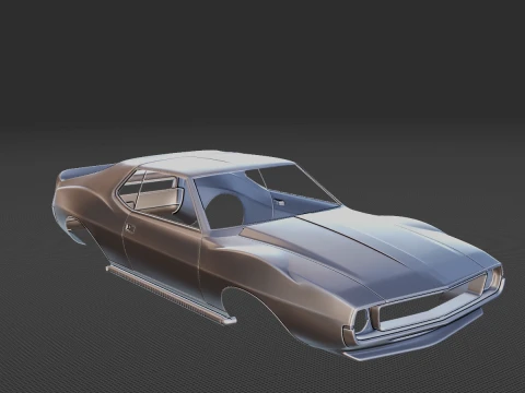 1973 AMC AMX SST Body STL 3D Print Model