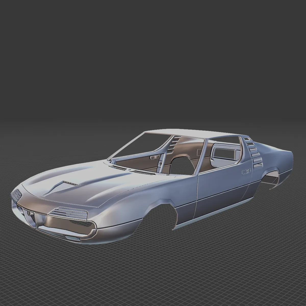 Alfa Romeo Montreal Body 3D Print Model .c4d .max .obj .3ds .fbx .stl .blend 