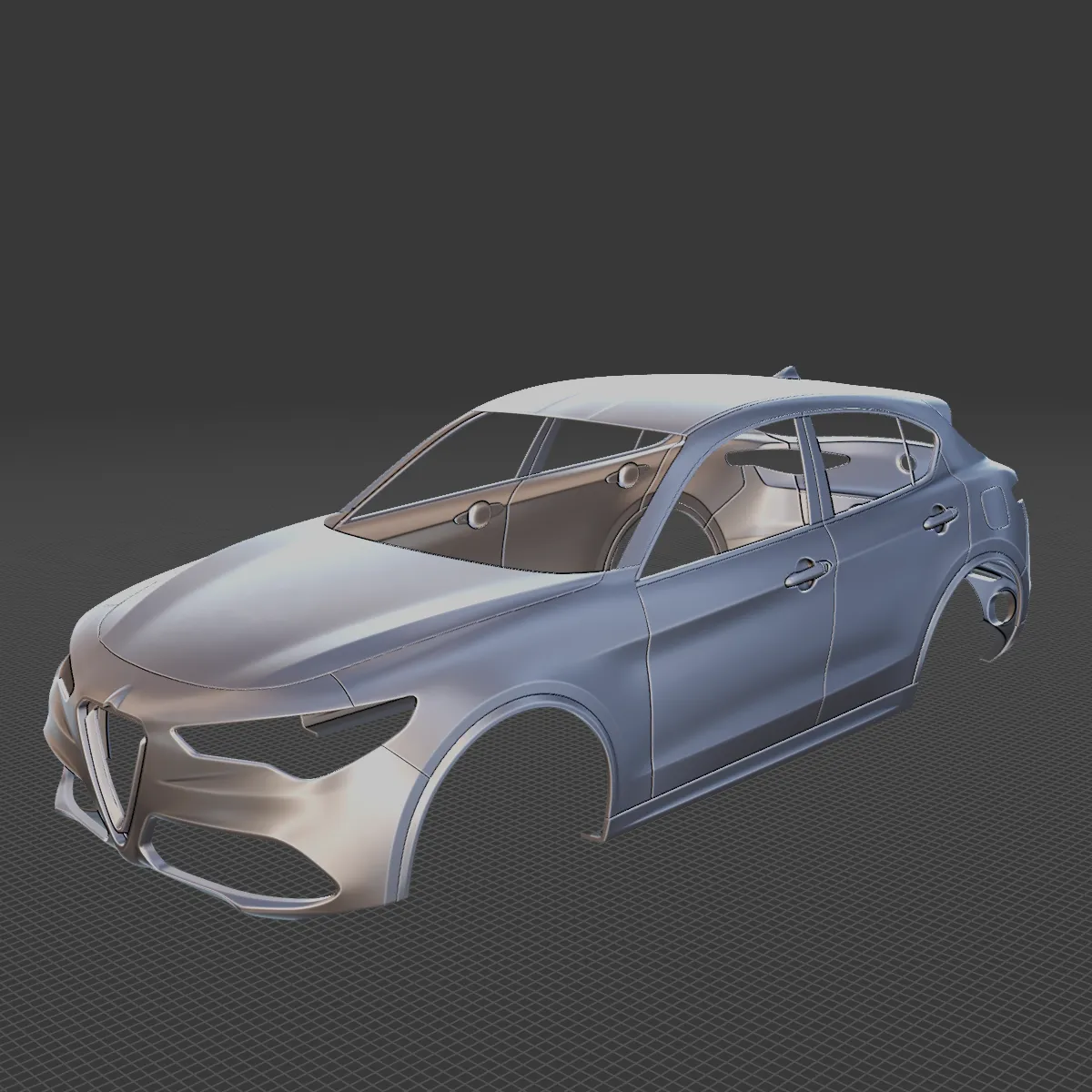 2020 Alfa Romeo Stelvio Ti Body 3D Print Model .c4d .max .obj .3ds .fbx .stl .blend