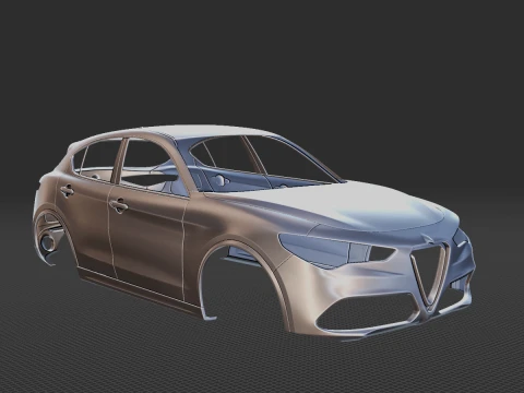 2020 Alfa Romeo Stelvio Ti Body 3D Print Model
