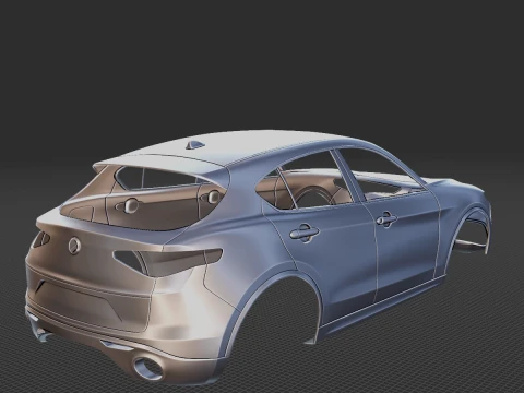 2020 Alfa Romeo Stelvio Ti Body 3D Print Model