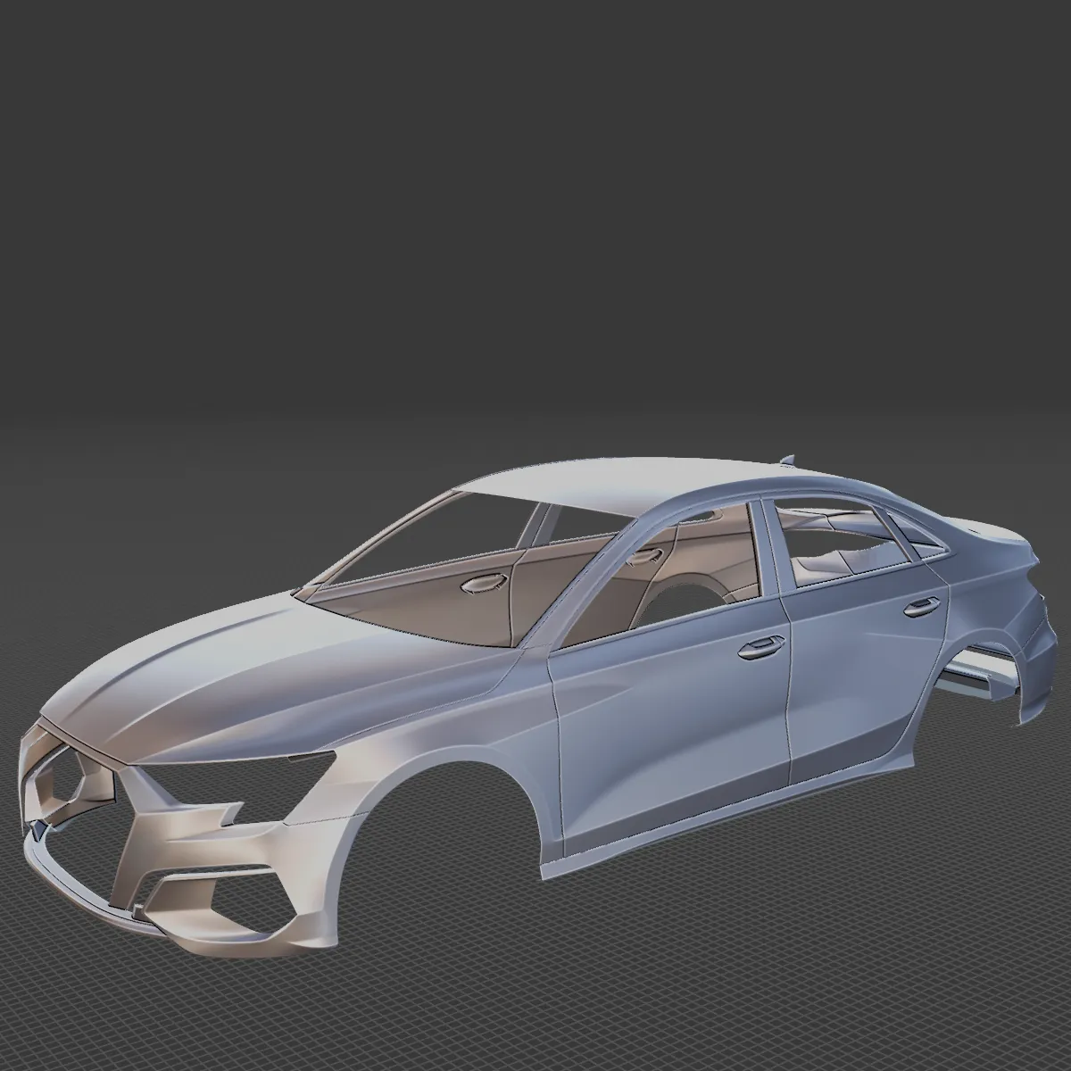 2021 Audi A3 Limousine Body 3D Print Model .c4d .max .obj .3ds .fbx .stl .blend