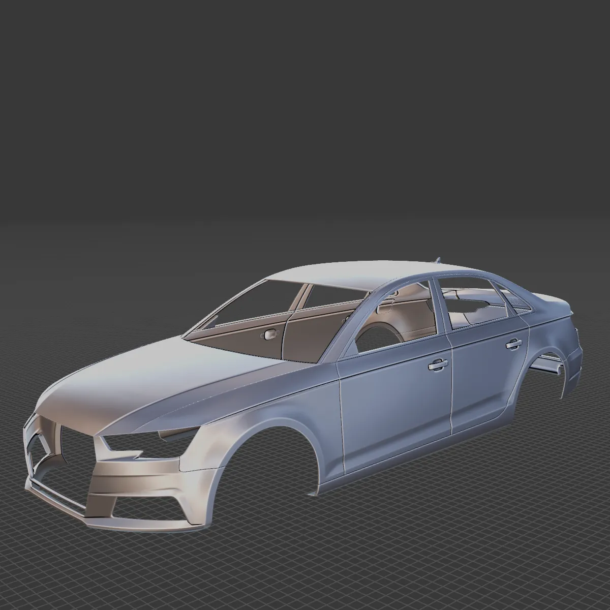 2019 Audi A4 Sedan Body 3D Print Model .c4d .max .obj .3ds .fbx .stl .blend