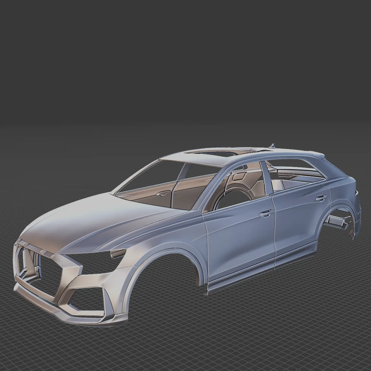 2020 Audi RS Q8 Body STL 3D Print Model .c4d .max .obj .3ds .fbx .stl .blend
