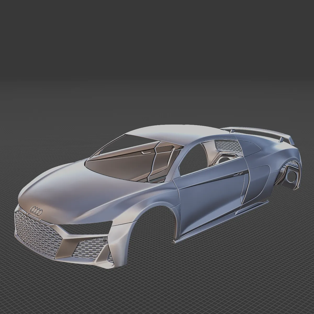 2022 Audi R8 V10 Coupe Body STL 3D Print Model .c4d .max .obj .3ds .fbx .stl .blend 