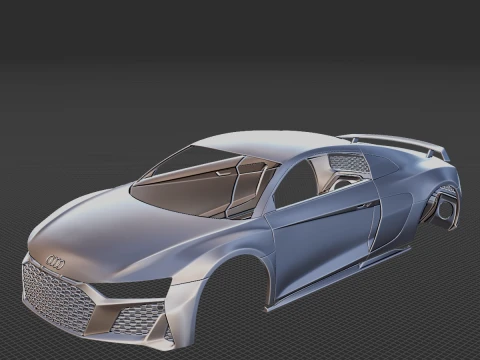 2022 Audi R8 V10 Coupe Body STL 3D Print Model