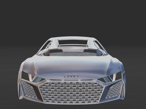 2022 Audi R8 V10 Coupe Body STL 3D Print Model