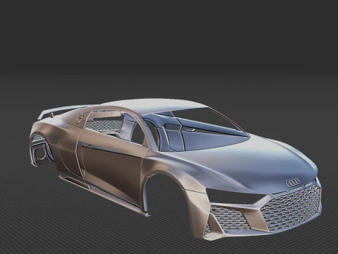 2022 Audi R8 V10 Coupe Body STL 3D Print Model