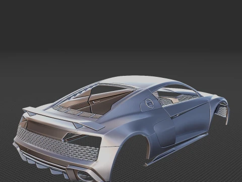 2022 Audi R8 V10 Coupe Body STL 3D Print Model