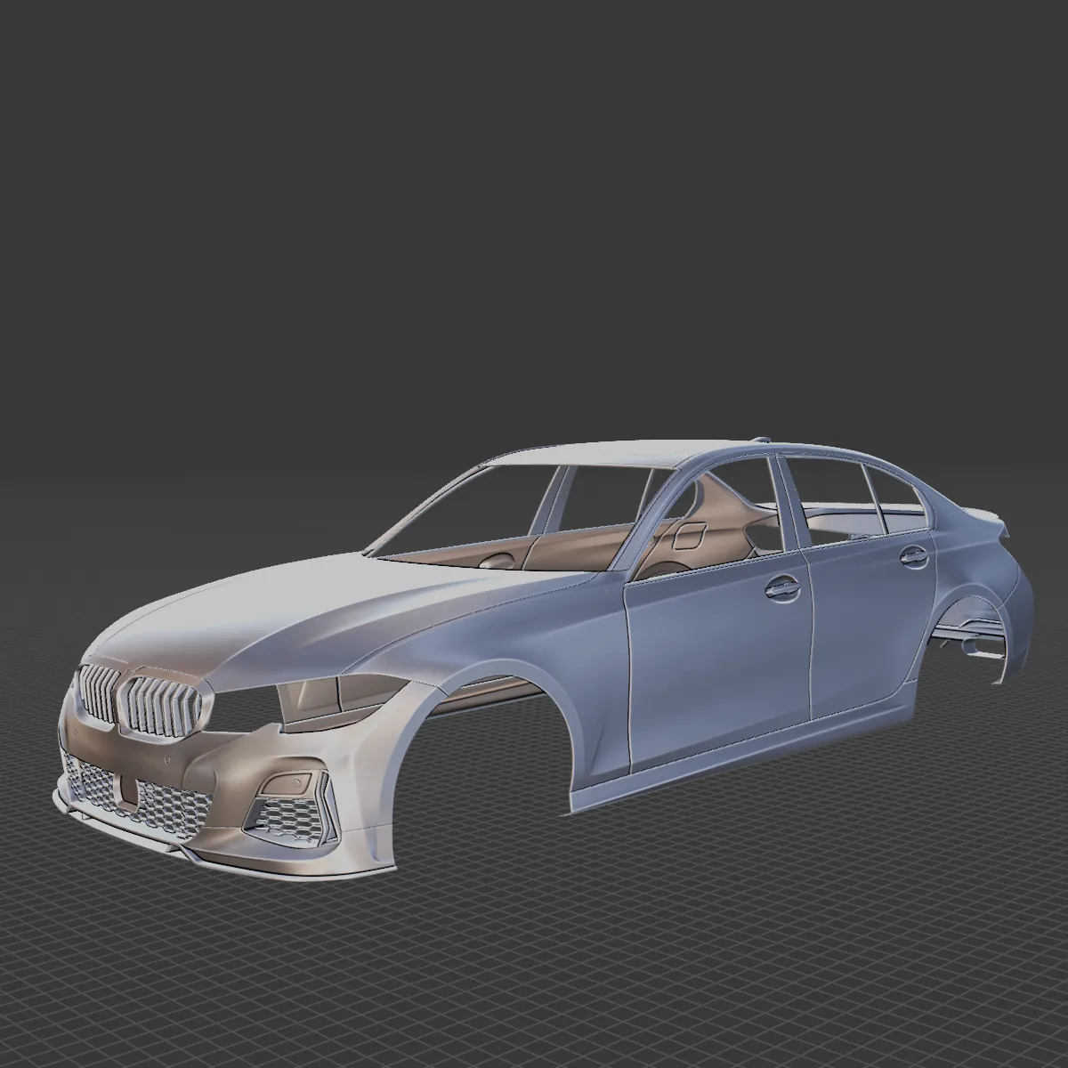 2020 Alpina D3 S Sedan Body STL 3D Print Model .c4d .max .obj .3ds .fbx .stl .blend 
