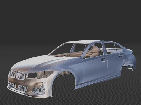 2020 Alpina D3 S Sedan Body STL 3D Print Model