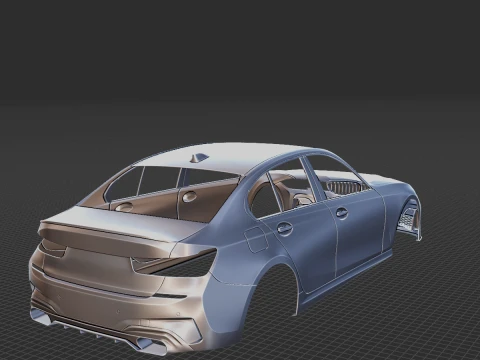 2020 Alpina D3 S Sedan Body STL 3D Print Model