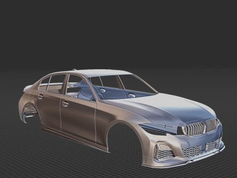2020 Alpina D3 S Sedan Body STL 3D Print Model