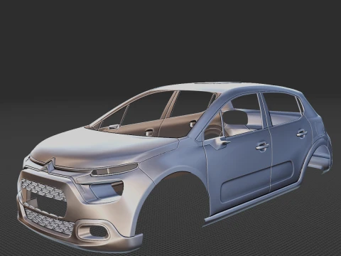 2020 Citroen C3 Body STL 3D Print Model