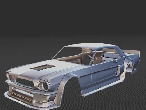 1965 Classic Mustang Muscle Car Body STL 3D Print Model