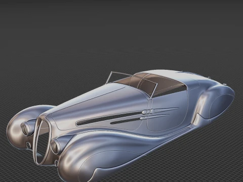 1939 Delahaye T165 Karosserie STL 3D Druckmodell