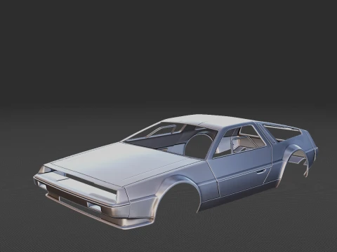 DeLorean DMC-12 Body STL 3D Print Model