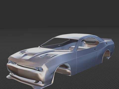 Dodge Challenger Hellcat Body STL 3D Print Model