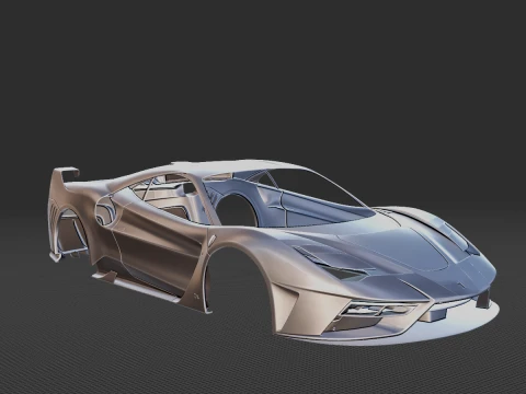 Ferrari 7X Design GTO Vision Body STL 3D Print Model