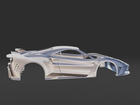 Ferrari 7X Design GTO Vision Body STL 3D Print Model
