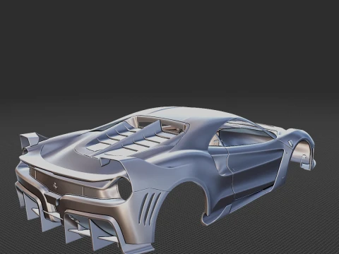 Ferrari 7X Design GTO Vision Body STL 3D Print Model