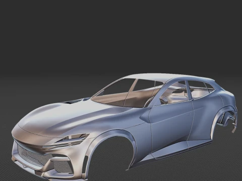 Ferrari Purosangue Body STL 3D Print Model