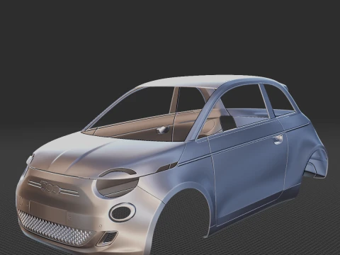 2021 フィアット 500 ボディ STL 3Dプリントモデル