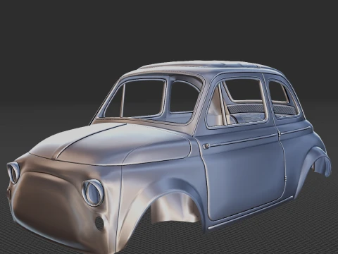 Fiat Abarth 500 G&ouml;vde STL 3D Baskı Modeli
