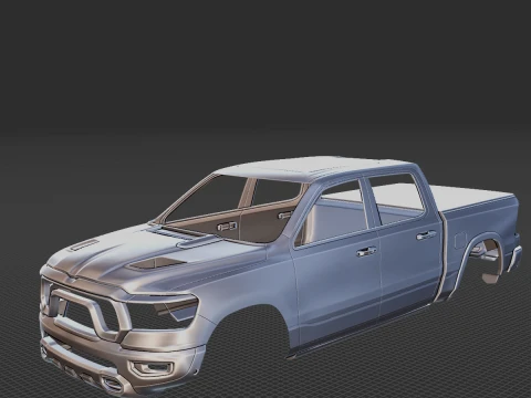2019 RAM 1500 Rebel Crew Cab Body STL Modelo de Impressão 3D