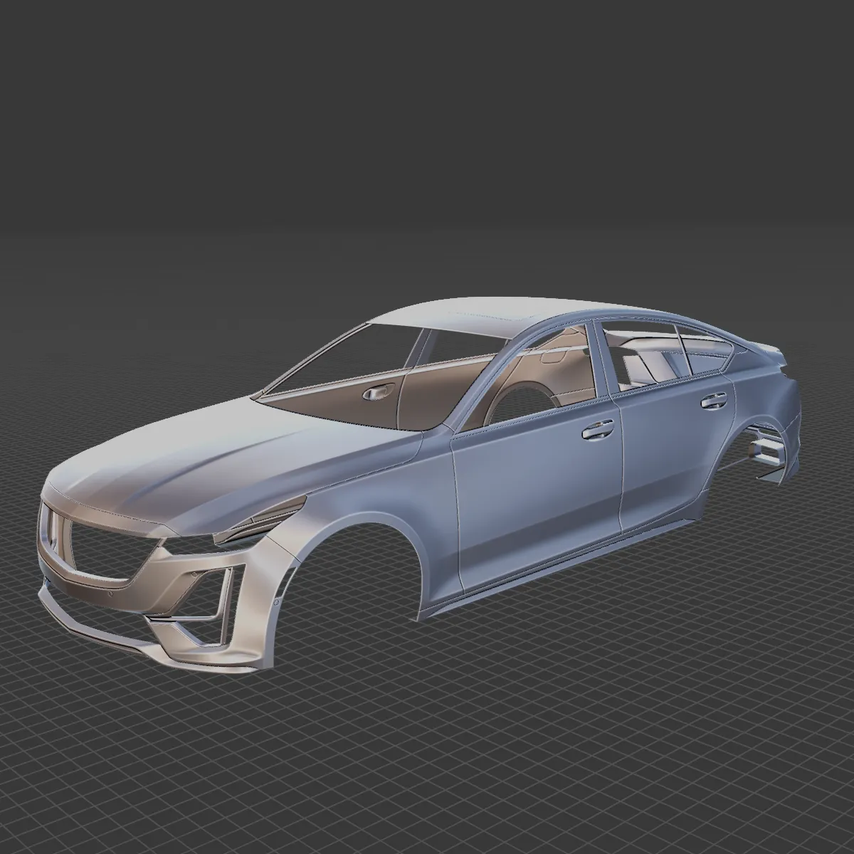 Cadillac CT5 2020 Body STL 3D Model .c4d .max .obj .3ds .fbx .stl .blend 