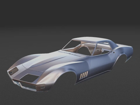 Chevrolet Corvette 1968 Body STL 3D Modell