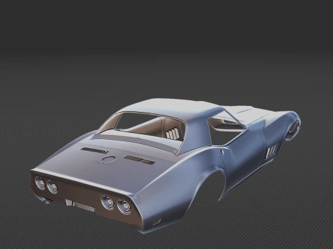 Chevrolet Corvette 1968 Body STL 3D Model