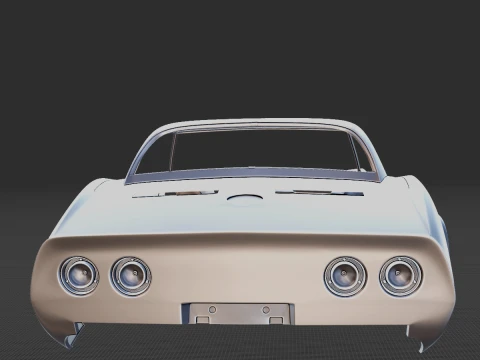 Chevrolet Corvette 1968 Body STL 3D Model